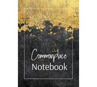 Commonplace Notebook: Black Gold Lined Journal for Writing Inspirational Quotes and Notes, 150 pages
