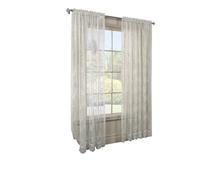 Commonwealth Home Fashions Mona Lisa - Panel de Encaje Festoneado Jacquard, 56 x 72 Pulgadas, cáscara de Huevo, poliéster