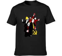 Communism Party Stalin Lenin Fidel Castro Karl Marx Unisex T-Tshirts Camisetas y Tops Printed tee Graphic Top Men Black Tshirts Camisetas y Tops(Medium)