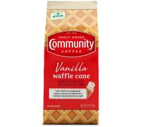Community Coffee Cono de gofre de vainilla, café molido con sabor a helado, bolsa de 11 onzas (paquete de 1)