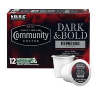 Community Coffee Dark & Bold Espresso Roast 12 Count Coffee Pods, Extra Dark Roast Compatible with Keurig 2.0 K Cup Brewers, 12 Count (Pack of 1)