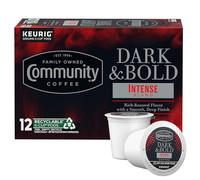 Community Coffee Dark & Bold Intense Blend - Cápsulas de café, paquete de 12, tostado oscuro compatible con cafeteras Keurig 2.0 K-Cup, paquete de 12 (1 pieza)