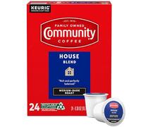 Community Coffee House Blend 24 Count Coffee Pods, Medium Dark Roast, compatible con cervezas Keurig 2.0 K Cup