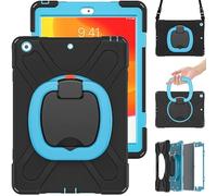 Commute - Carcasa para Samsung Tab A 8.0 T290 T295, Resistente a los Golpes, con Protector de Pantalla 3 en 1, Resistente a los Golpes, con Soporte de Anillo de 360°, Color Negro y Azul