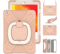 Commute - Carcasa para Samsung Tab A7 2020 T500 T505, Resistente a los Golpes, con Protector de Pantalla 3 en 1, Resistente a los Golpes, con Soporte de Anillo de 360°, Color Rosa