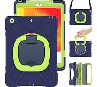 Commute - Carcasa para Samsung Tab A8 10.5 X200/X205, Resistente a los Golpes, con Protector de Pantalla 3 en 1, Resistente a los Golpes, con Soporte de Anillo de 360°, Color Azul Marino y Verde