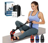 Comness - Correa de estiramiento de pie y pantorrilla para fascitis plantar, espina calcánea, caída del pie, tendinitis de Aquiles e isquiotibiales, color rojo