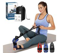 comness Estirador de pies y pantorrillas para fascitis plantar, espolones de talón, caída de pies, tendinitis de Aquiles e isquiotibiales, correa elástica para pies y piernas de yoga, color azul