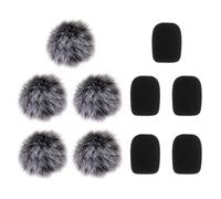 COMNICO 10 piezas Lavalier Micrófono Protección contra el viento Profesional Exterior Piel Protección contra el viento Filtro Espuma Windshield Protección de Ruido Equipo de Estudio Grabación Clara