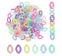 COMNICO Anillos de enlace acrílicos, 500 conectores ovalados de eslabones rápidos, colores caramelos, anillo de enlace abierto, cadenas C para hacer cadena giratoria para bricolaje, bolso, gafas,