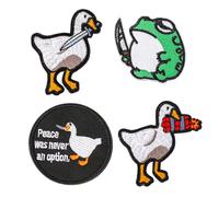 COMNICO Juego de 4 parches divertidos para mordeduras de pato, táctico militar, bordado y ganchos, para mochilas, chaquetas, vaqueros, multicolor