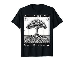 como Arriba Tan Debajo del Árbol de la Vida Sol Luna Místico Goth Tarot Camiseta gráfica económica