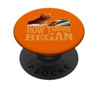 Cómo comenzó Hoy Cat Me despertó temprano Otra Vez Cat Alarm Miau PopSockets PopGrip Adhesivo