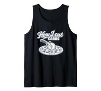Cómo Corte carbohidratos Pizza Divertida ingeniosa Word Play Meme Y2K Ironic Camiseta sin Mangas