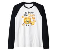 como el Padre como un Bollo Lindo Dim Sum Dumpling Camiseta Manga Raglan