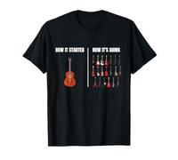 Cómo empezó | Amantes de la guitarra | Meme Funny Guitar Camiseta