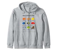Cómo identificar Peces Pescado Divertido Identificación Pescador Sudadera con Capucha