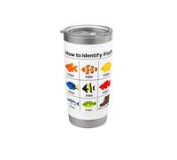 Cómo identificar peces Pescado Divertido Identificación Pescador Vaso térmico de acero inoxidable de doble pared