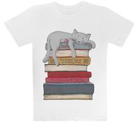 Cómo Relajarse como Un Gato Camiseta Blanca para Niños Camiseta De Manga Corta para Niños Kids White tee Children Short Sleeve T-Shirt
