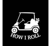 Cómo rollo Golf Cart Clubs NOK calcomanía vinilo pegatina | Coches camiones furgonetas paredes portátil | Blanco |5.5 x 4.9 "| NOK1756