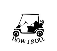 Cómo rollo Golf Cart Clubs NOK calcomanía vinilo pegatina | Coches camiones furgonetas paredes portátil | Negro |5.5 x 4.9 "|NOK1770