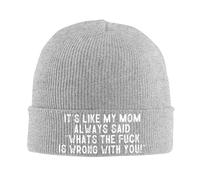 como Siempre Decía Mi Madre: ¿Qué Demonios Te Pasa? Mujer Hombre Gorra Holgado Cálido Gorros Beanie Elástico Slouch Gorrita para Deporte Ciclismo Esquí