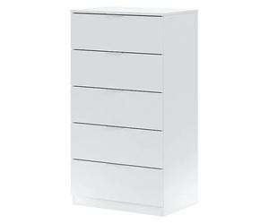 Cómoda 007845A (L x An x Al: 40 x 60 x 110 cm, Blanco Artik, Número de cajones: 5 ud.)