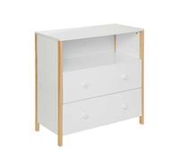 Cómoda 2 cajones aglomerado blanco 85x80x40cm