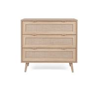 Cómoda 3 cajones 80 cm - impresión efecto ratán