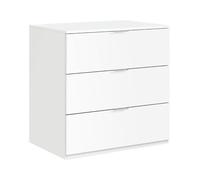 Habitdesign Cómoda 3 Cajones, 80x77x38 (AltoxAnchoxFondo-en cm), Cajonera Dormitorio Color Blanco Artik, Modelo LowCost