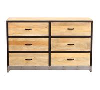 Cómoda 6 cajones madera y metal INDUSTRIA