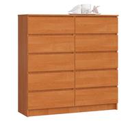 Cómoda AKORD K120 Aliso 120 cm 10 cajones frente en color Aliso 120x40x121 cm