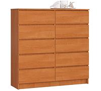 Cómoda AKORD K120 Aliso 120 cm 10 cajones frente en color Aliso 120x40x121 cm