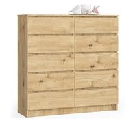 Cómoda akord k120 roble artisan 120 cm 10 cajones 120x40x121 cm