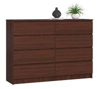 Cómoda akord k140 wenge 138 cm 8 cajones frente en color wenge 138x40x99 cm