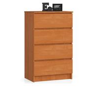 Cómoda akord k60 aliso 60 cm 4 cajones frente en color aliso 60x40x99 cm