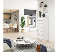 Cómoda AKORD K60 Blanco 60 cm 6 cajones frente en color Blanco 60x40x130 cm