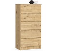 Cómoda AKORD K60 Roble Artisan 60 cm 5 cajones frente en color Roble Artisan 60x40x121 cm