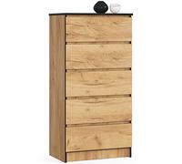 Cómoda AKORD K60 Roble Craft 60 cm 5 cajones frente en color Roble Craft 60x40x121 cm