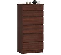 Cómoda AKORD K60 Wenge 60 cm 6 cajones frente en color Wenge 60x40x130 cm