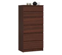 Cómoda AKORD K60 Wenge 60 cm 6 cajones frente en color Wenge 60x40x130 cm
