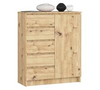 Cómoda akord k80 roble artisan 80 cm 1 puerta 5 cajones 80x35x97 cm