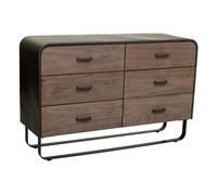 Cómoda alexandra house living marrón madera hierro chapa madera de abeto 40 x 78 x 120 cm
