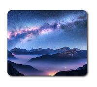 Cómoda alfombrilla de ratón - Mountain View Milky Way Sky Estrellas 23.5 x 19.6 cm (9.3 x 7.7 pulgadas) para la computadora y el ordenador portátil, oficina, regalo, base antideslizante - RM24626