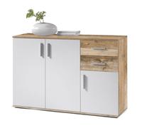 Comoda aparador bobby 120x82cm. 3 puertas y 2 cajones color sonoma