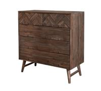 Cómoda ashton, de color marrón, estilo retro, 105x100x45 cm y 5 cajones