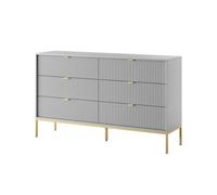 Cómoda avon 154x39x91 gris, dorado