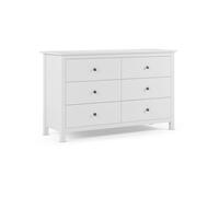 Cómoda bay 6 cajones blanco 130 x 80 x 45 cm