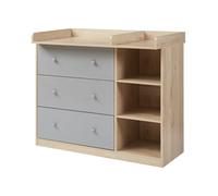 [en.casa] Mueble Cambiador bebé Beldinupp 2 en 1 93x110x55 cm Roble Gris