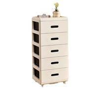 Cómoda blanca moderna de 5 niveles para dormitorio, hotel, oficina, sala de estudio, entrada, apartamento, armario de almacenamiento con amplio espacio de almacenamiento y diseño elegante